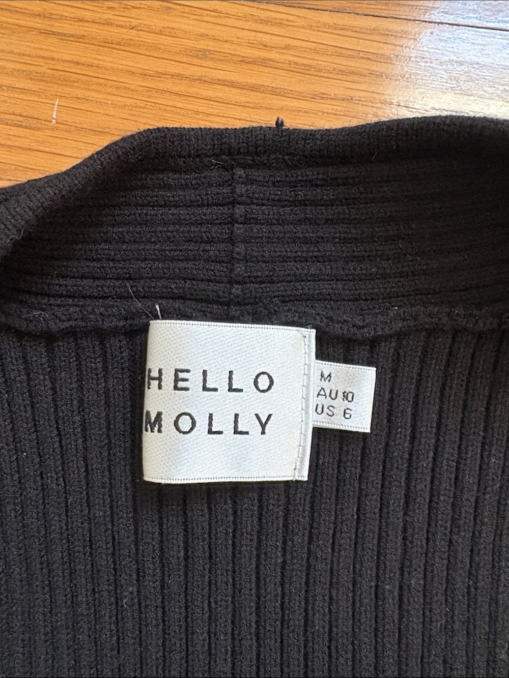 Hello Molly Black Ribbed Square Neck Top - Picture 2 of 4